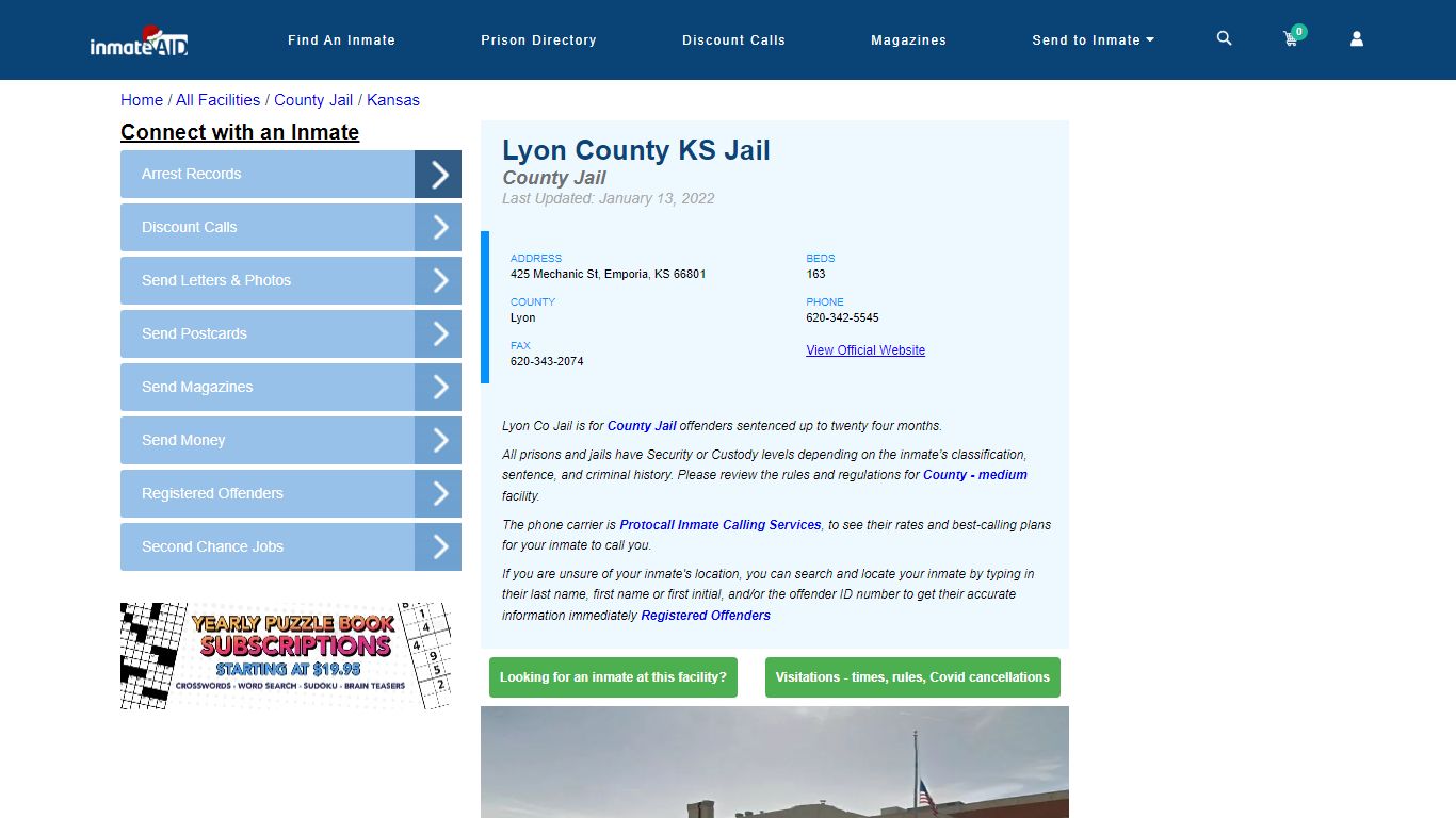 Lyon County KS Jail - Inmate Locator - Emporia, KS