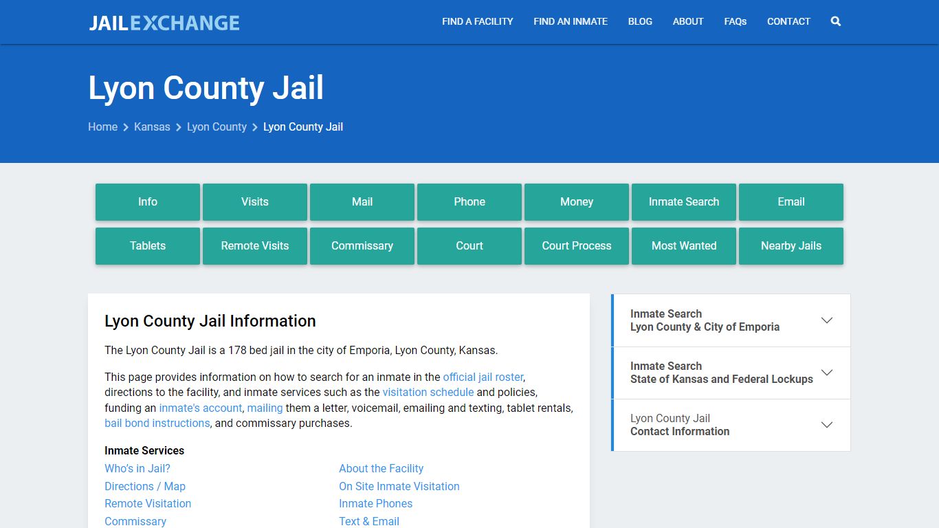 Lyon County Jail, KS Inmate Search, Information - Jail Exchange