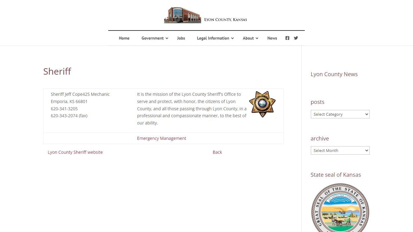 Sheriff | Lyon County Kansas